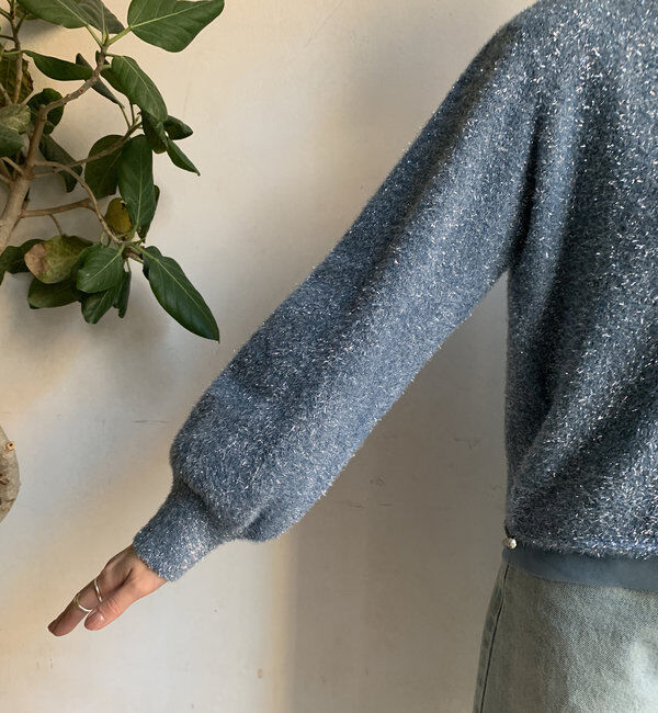  「【WEB限定】ラメフェザーヤーンカーディガン」|カーディガン|