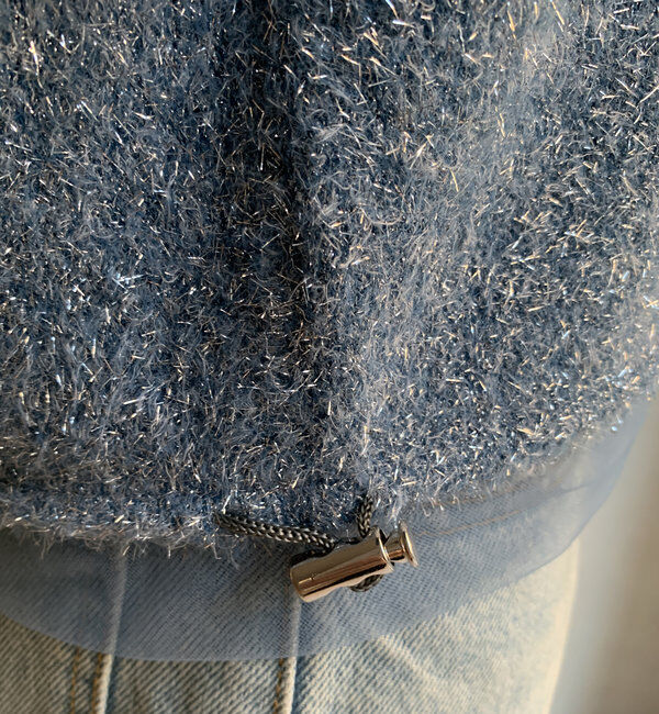  「【WEB限定】ラメフェザーヤーンカーディガン」|カーディガン|