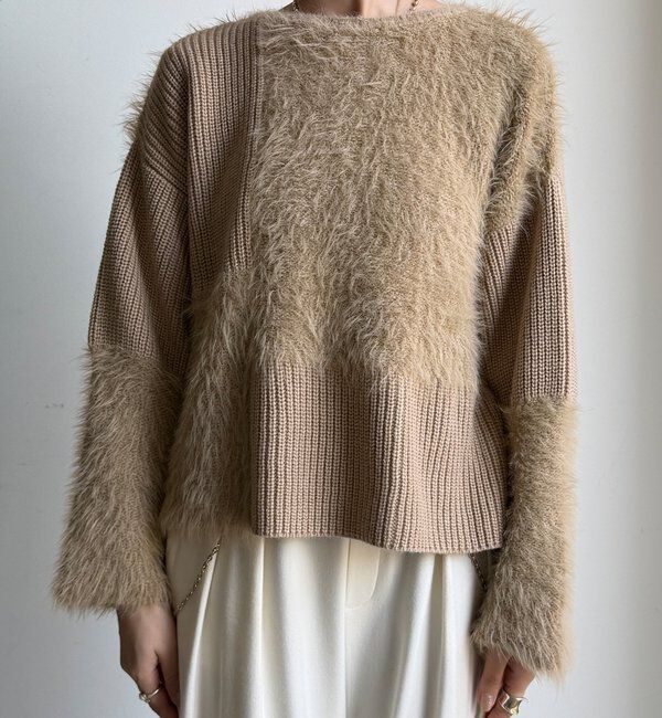  「【WEB限定】編地ミックスニット」|ニット・セーター|