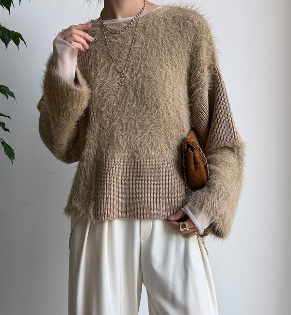 「【WEB限定】編地ミックスニット」|ニット・セーター|