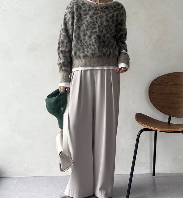  「レオパード柄起毛ニット」|ニット・セーター|
