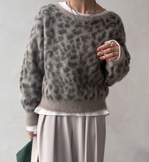 「レオパード柄起毛ニット」|ニット・セーター|