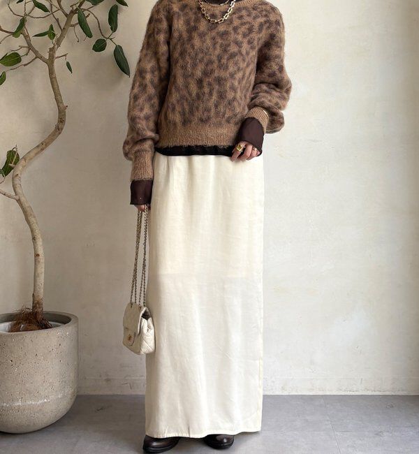  「レオパード柄起毛ニット」|ニット・セーター|