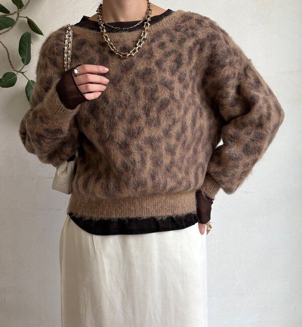  「レオパード柄起毛ニット」|ニット・セーター|