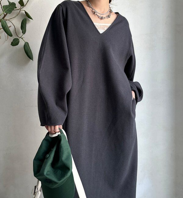  「【前後2WAY】裏起毛袖ボリュームワンピース」|ワンピース|