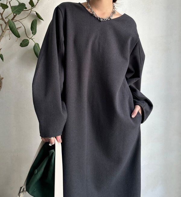  「【前後2WAY】裏起毛袖ボリュームワンピース」|ワンピース|