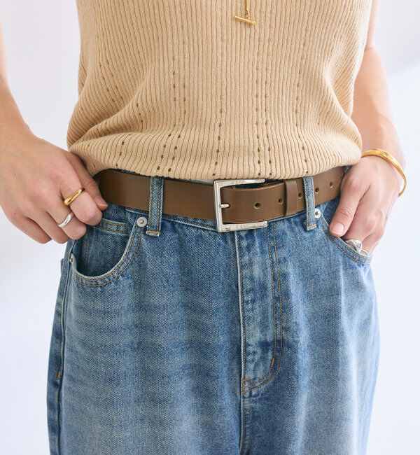  「【MONN.:.(モン)】プレーンベルト」|ベルト|