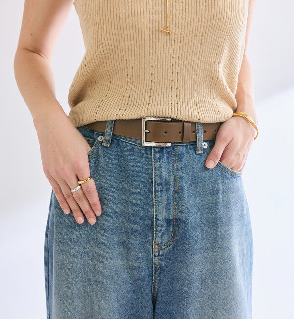  「【MONN.:.(モン)】プレーンベルト」|ベルト|