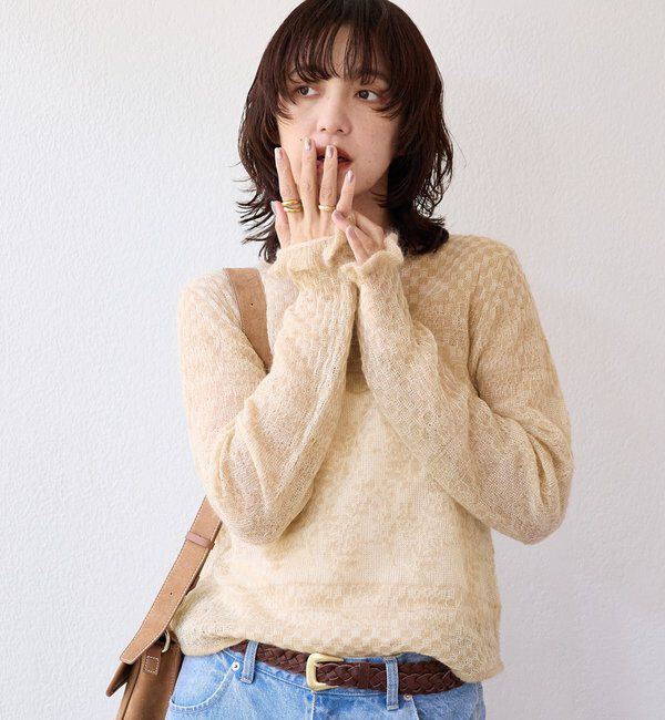  「【a Nice （ア ・ニース）】モヘヤジャカードニット」|ニット・セーター|