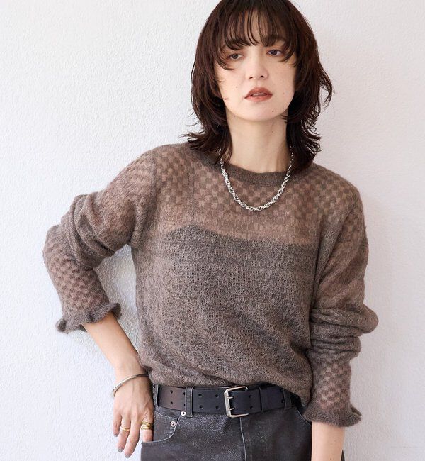  「【a Nice （ア ・ニース）】モヘヤジャカードニット」|ニット・セーター|