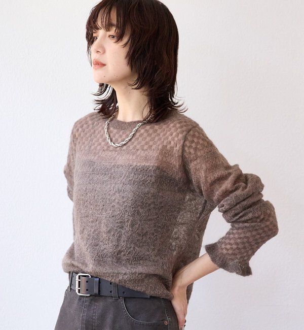  「【a Nice （ア ・ニース）】モヘヤジャカードニット」|ニット・セーター|