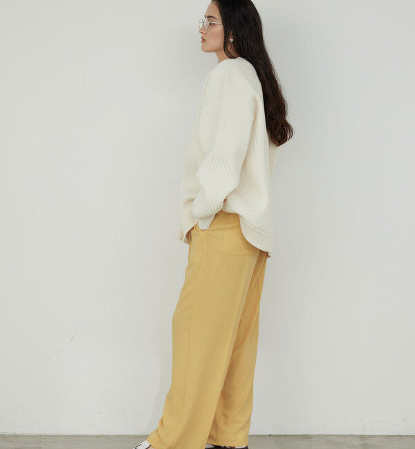  「【リニューアル！】ジャージーワイドタックパンツ」|チノ|