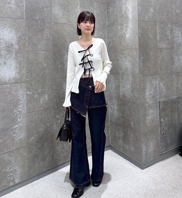  「[mline]リボンカーデ」|カーディガン|