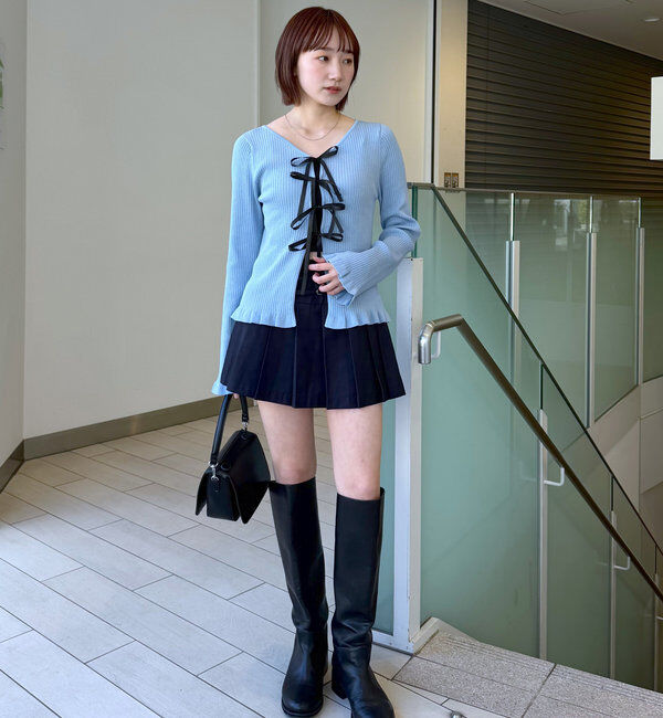  「[mline]リボンカーデ」|カーディガン|