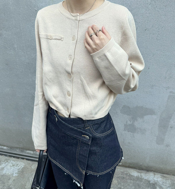  「[mline]ボタンカーディガン」|カーディガン|アイボリー