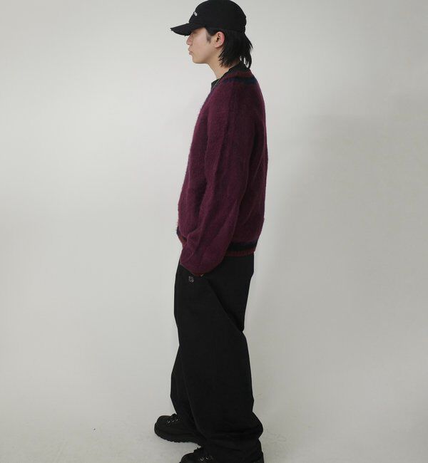  「※２サイズ【UNISEX/ユニセックス】KOOK'ラインモヘアジップカーディガン」|カーディガン|