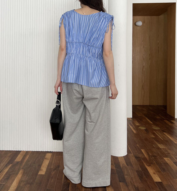  「ギャザーVノースリシャツ」|シャツ・ブラウス|