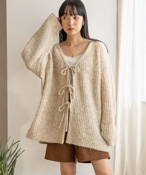 LOWRYS FARM「【前後着用可能】２ＷＡＹメランジリボンロングスリーブ」|ニット・セーター|NTL