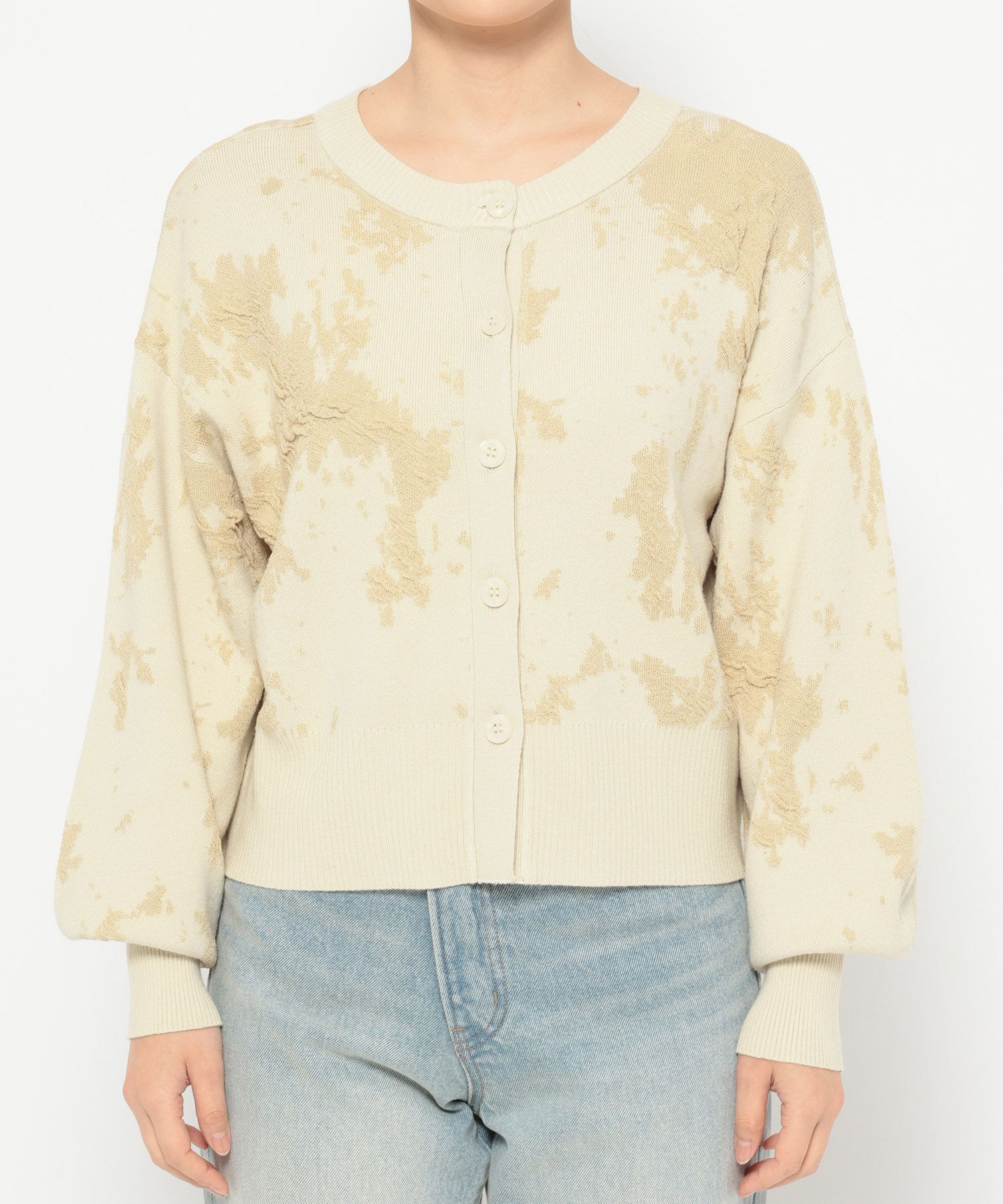 LOWRYS FARM「ボカシジャガードカーディガン」|ニット・セーター|