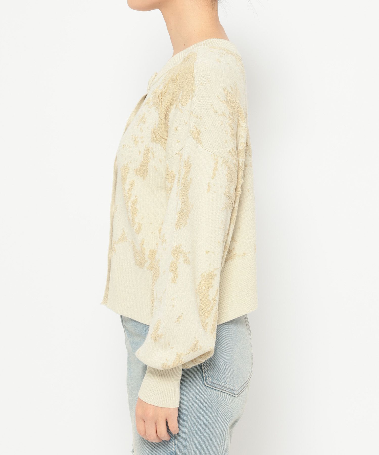 LOWRYS FARM「ボカシジャガードカーディガン」|ニット・セーター|