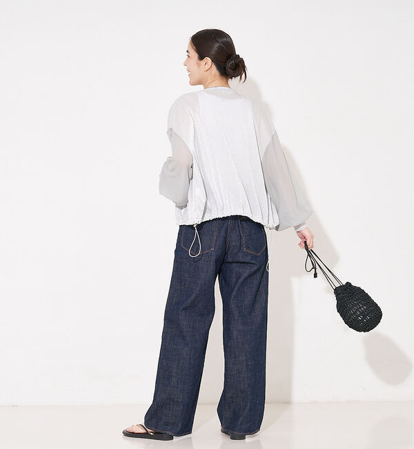 collex「【WEB限定】シアーラメジップアップカーディガン」|カーディガン|