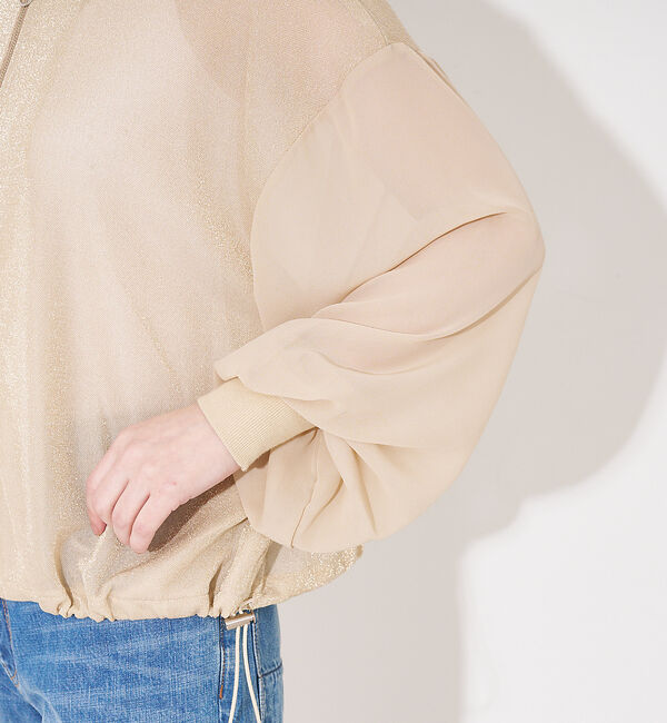 collex「【WEB限定】シアーラメジップアップカーディガン」|カーディガン|