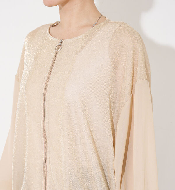 collex「【WEB限定】シアーラメジップアップカーディガン」|カーディガン|