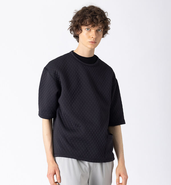 ABAHOUSE「キルティング ジャカード Tシャツ」|Tシャツ・カットソー|ブラック