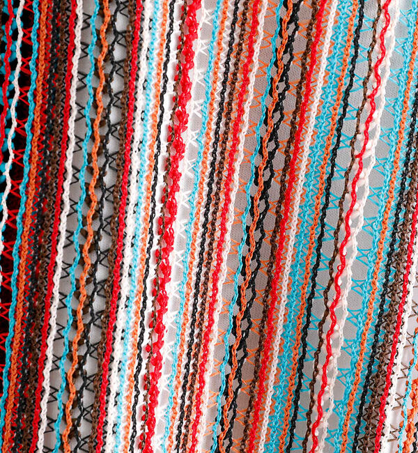 ABAHOUSE「【Revo./レボ】透かし編みニットオープンカラーストライプ半端袖シャツ」|シャツ・ブラウス|