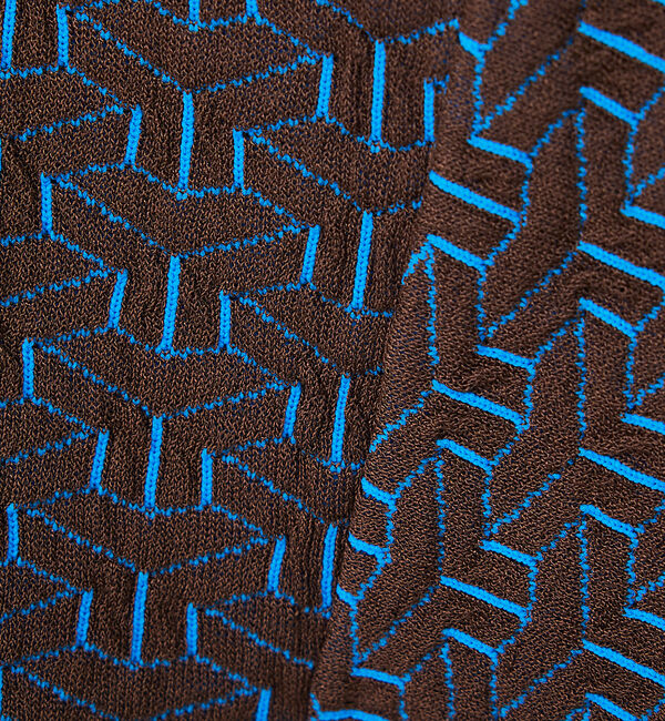 Rouge vif「【Le Melange/ル・メランジュ】ジャガードVネックカーディガン / 幾何」|カーディガン|