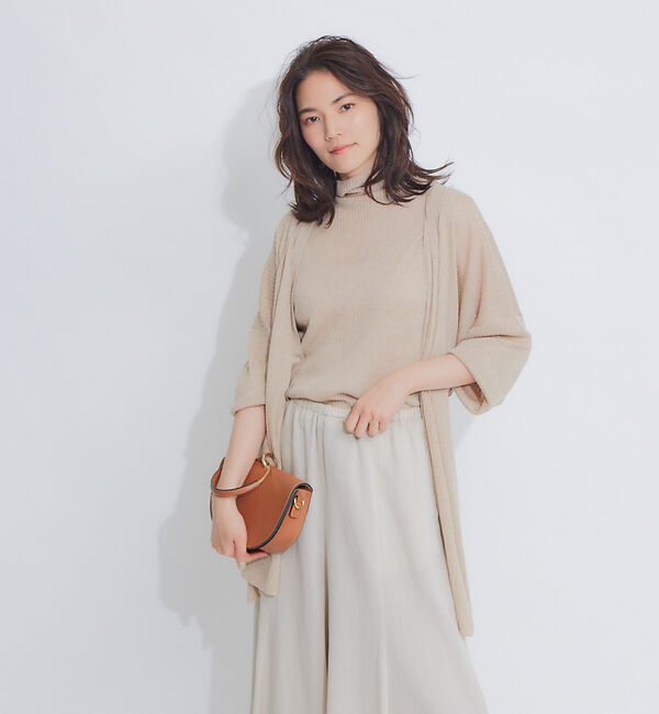 qualite「【アンサンブル対応】シアーリブカーディガン」|カーディガン|ベージュ