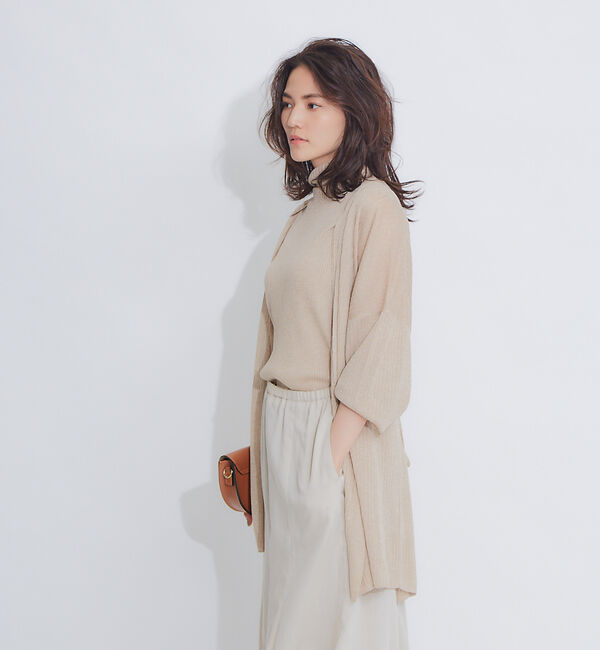 qualite「【アンサンブル対応】シアーリブカーディガン」|カーディガン|
