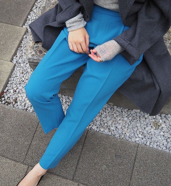 qualite「【ブルー】ダブルクロスセンタープレスパンツ」|その他|ブルー