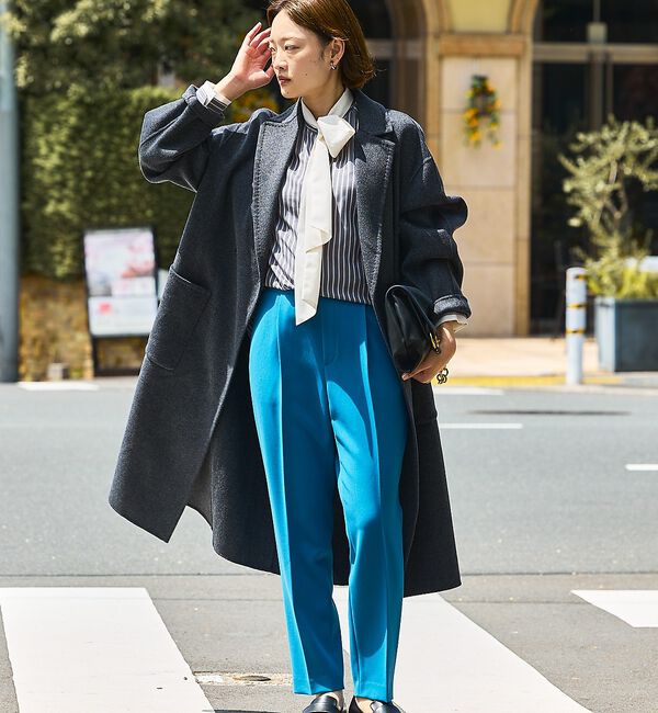 qualite「【ブルー】ダブルクロスセンタープレスパンツ」|その他|