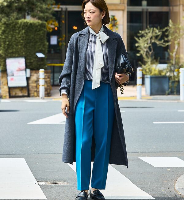 qualite「【ブルー】ダブルクロスセンタープレスパンツ」|その他|