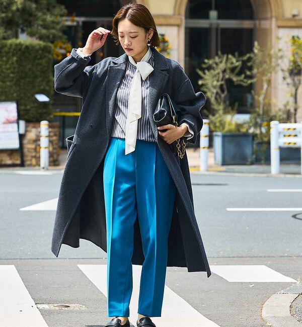 qualite「【ブルー】ダブルクロスセンタープレスパンツ」|その他|