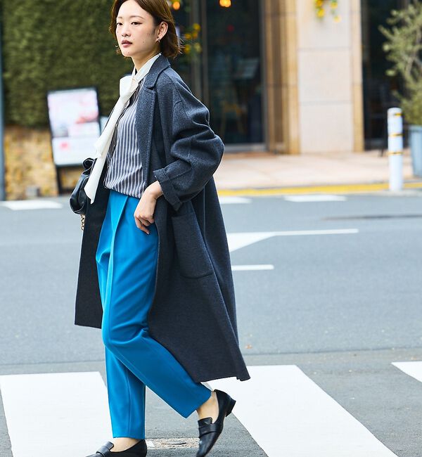 qualite「【ブルー】ダブルクロスセンタープレスパンツ」|その他|