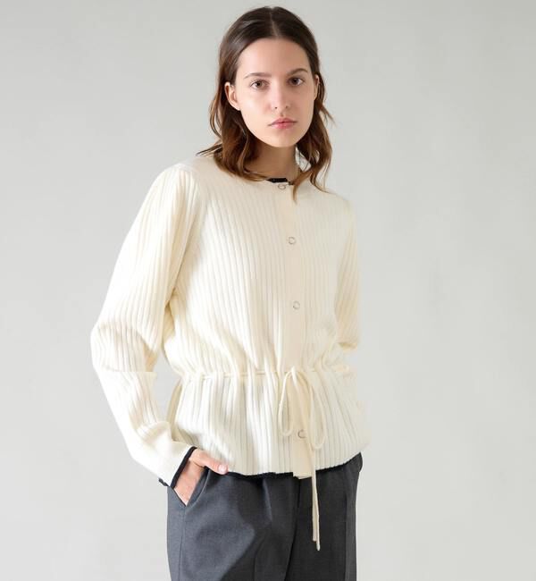 TIARA「バイカラーペプラムカーディガン」|カーディガン|アイボリー