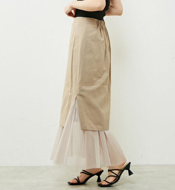 Soffitto「異素材使いIラインスカート」|スカート|