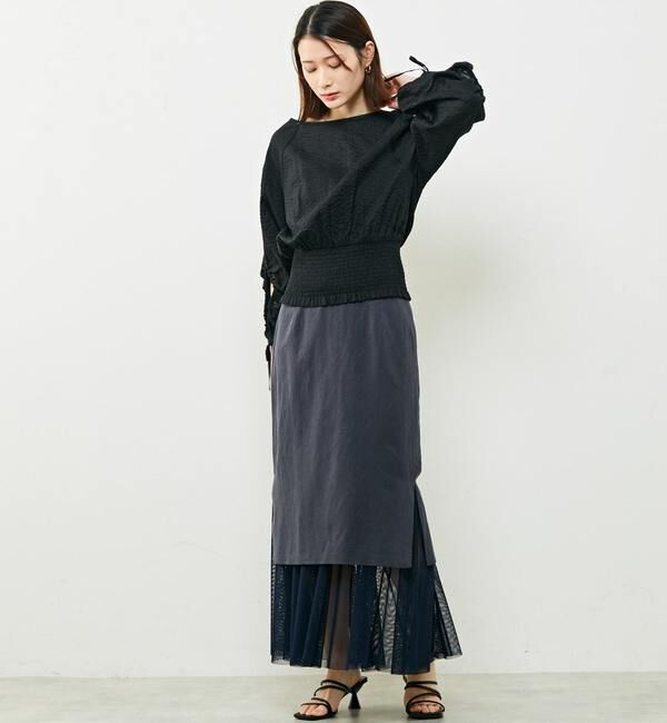 Soffitto「異素材使いIラインスカート」|スカート|