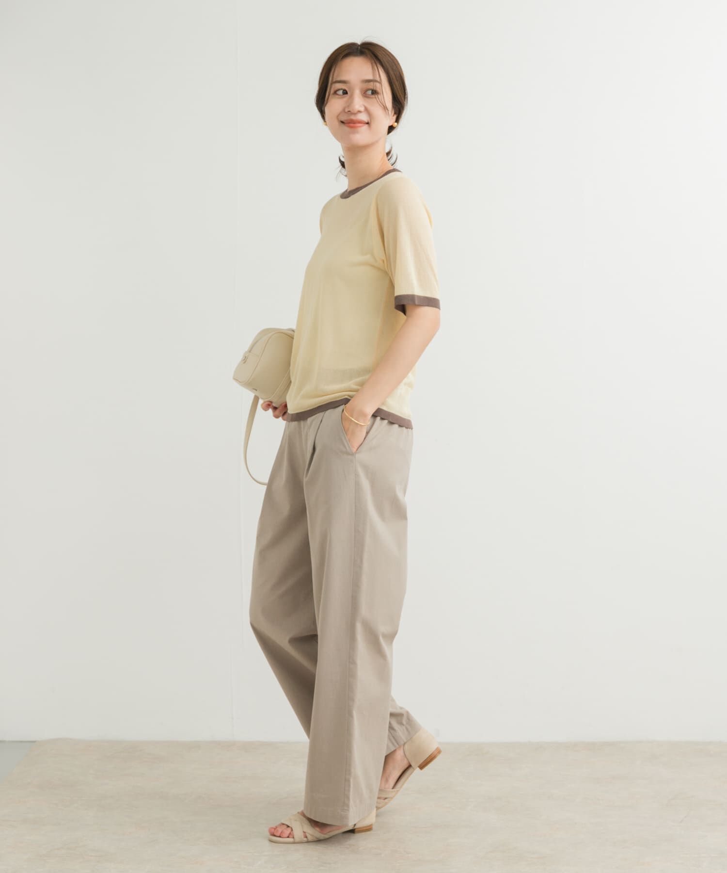 URBAN RESEARCH DOORS「リンガー半袖ニットTシャツ」|ニット・セーター|