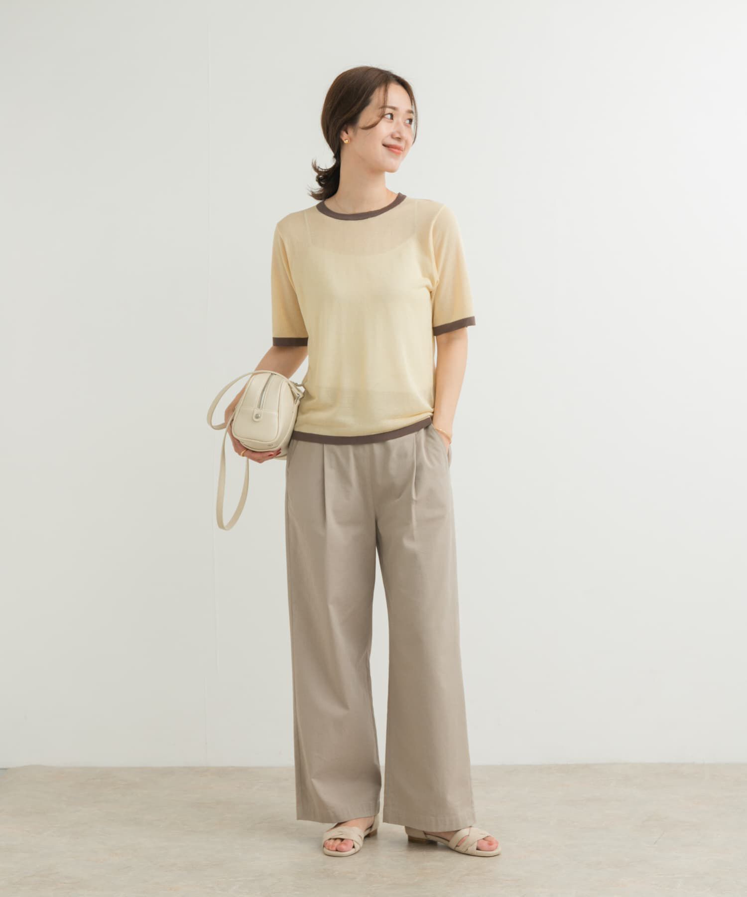 URBAN RESEARCH DOORS「リンガー半袖ニットTシャツ」|ニット・セーター|