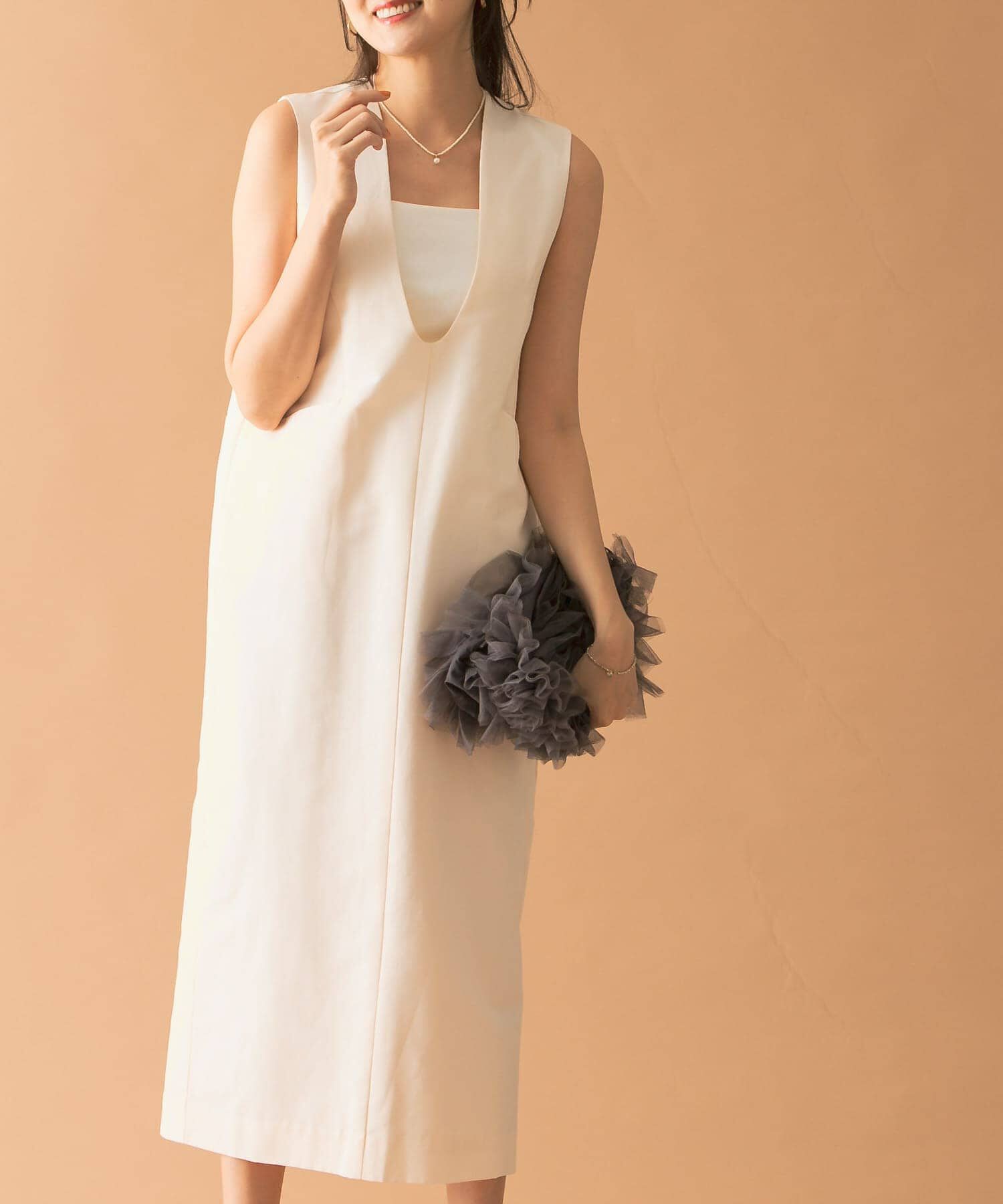 URBAN RESEARCH ROSSO「Uネックフォルムジャンパーワンピース」|ワンピース|