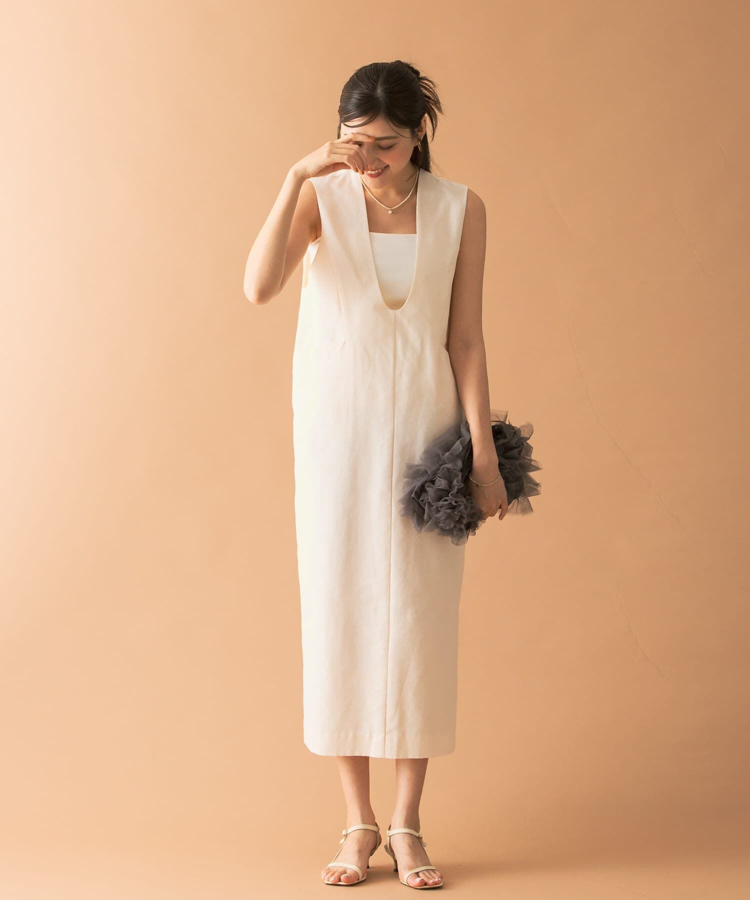 URBAN RESEARCH ROSSO「Uネックフォルムジャンパーワンピース」|ワンピース|