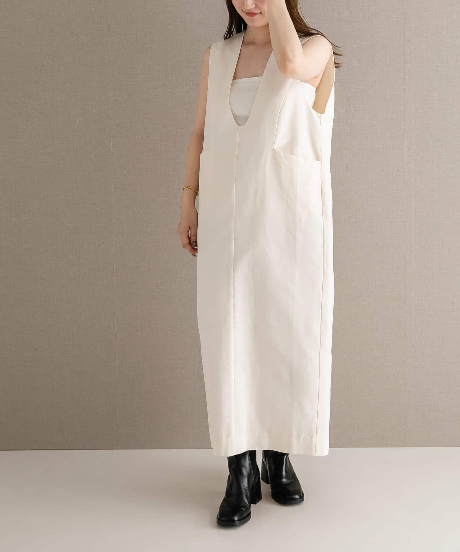 URBAN RESEARCH ROSSO「Uネックフォルムジャンパーワンピース」|ワンピース|