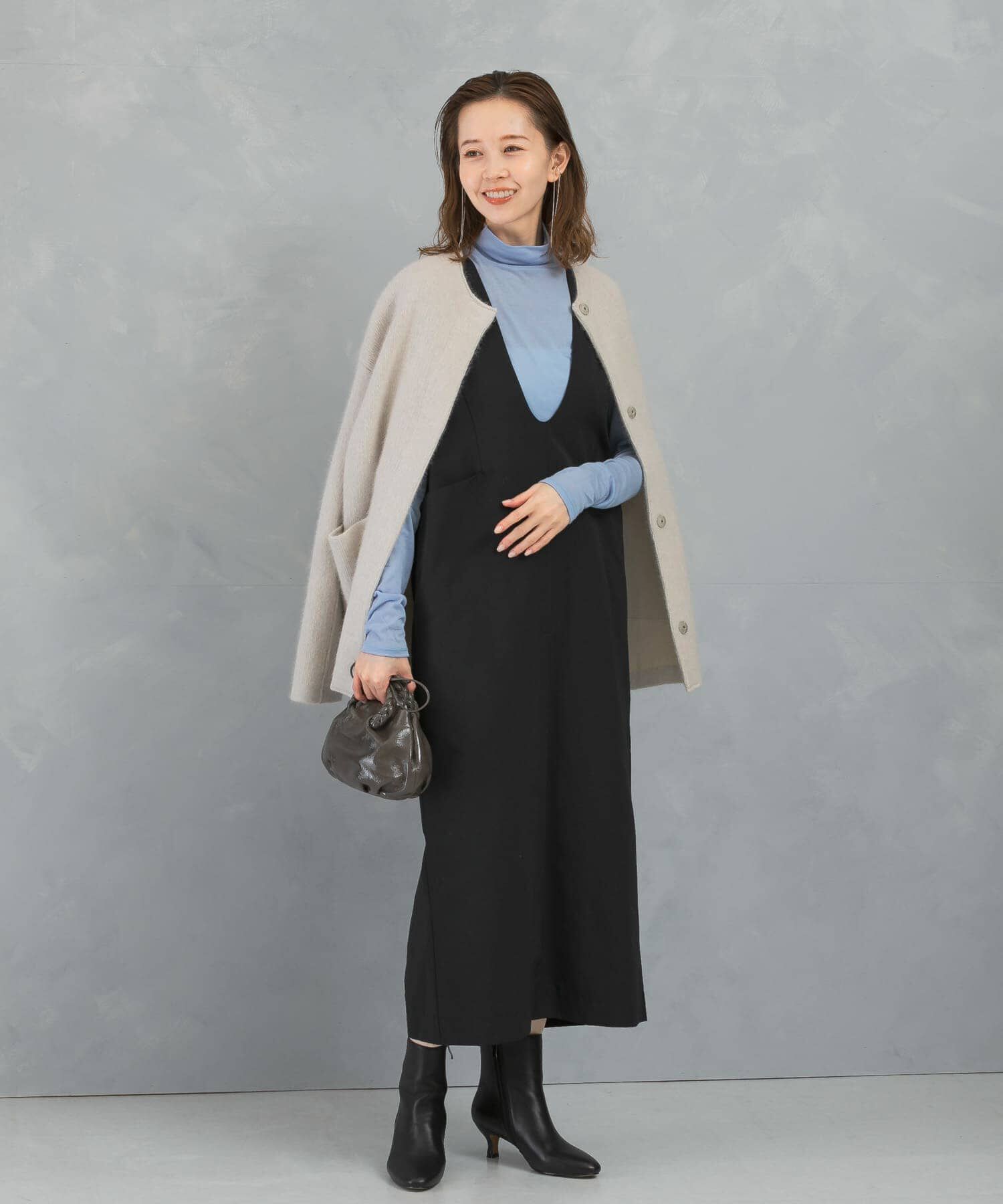 URBAN RESEARCH ROSSO「Uネックフォルムジャンパーワンピース」|ワンピース|