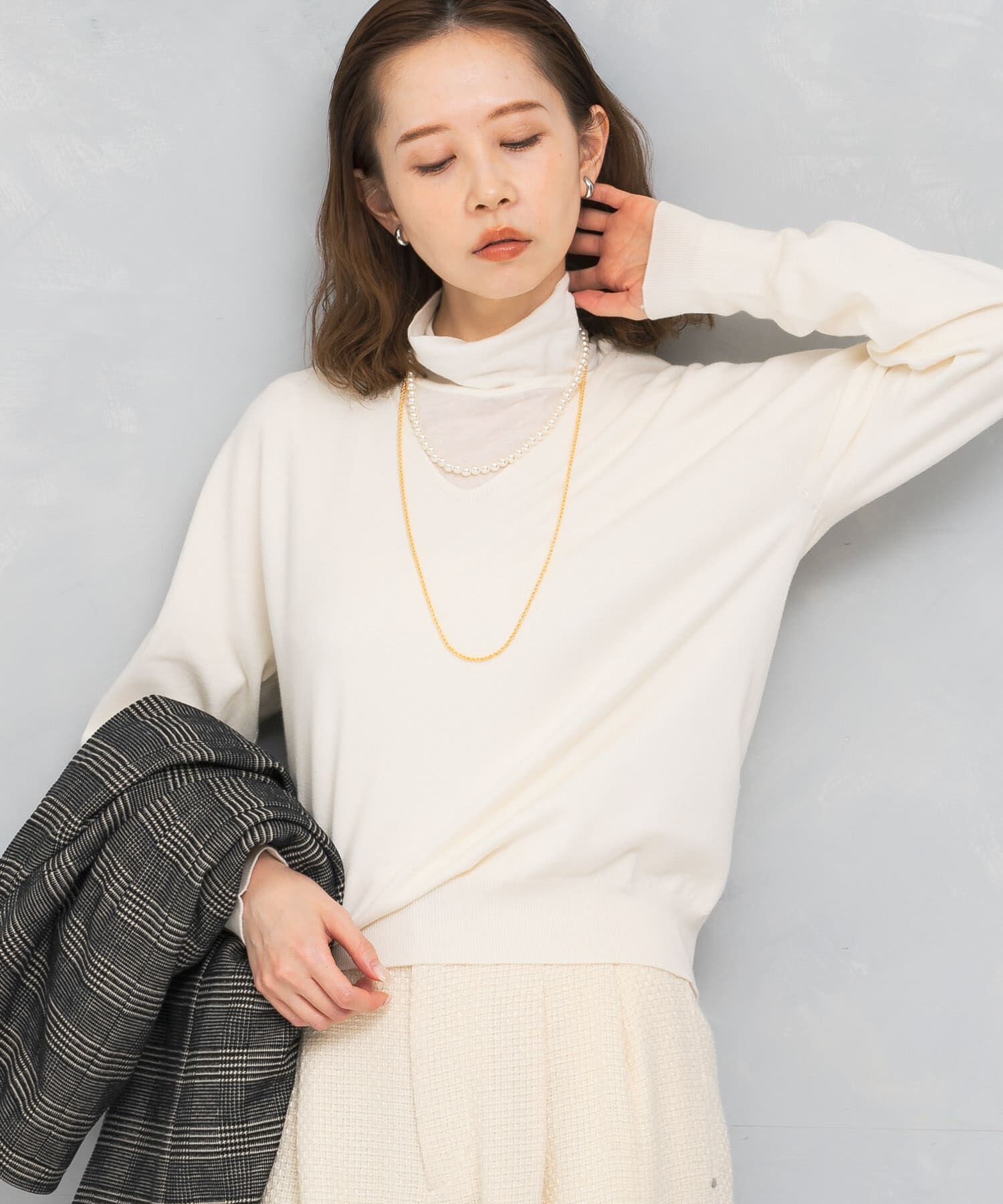 URBAN RESEARCH ROSSO「アンチピリングVネックシームレスニット」|ニット・セーター|