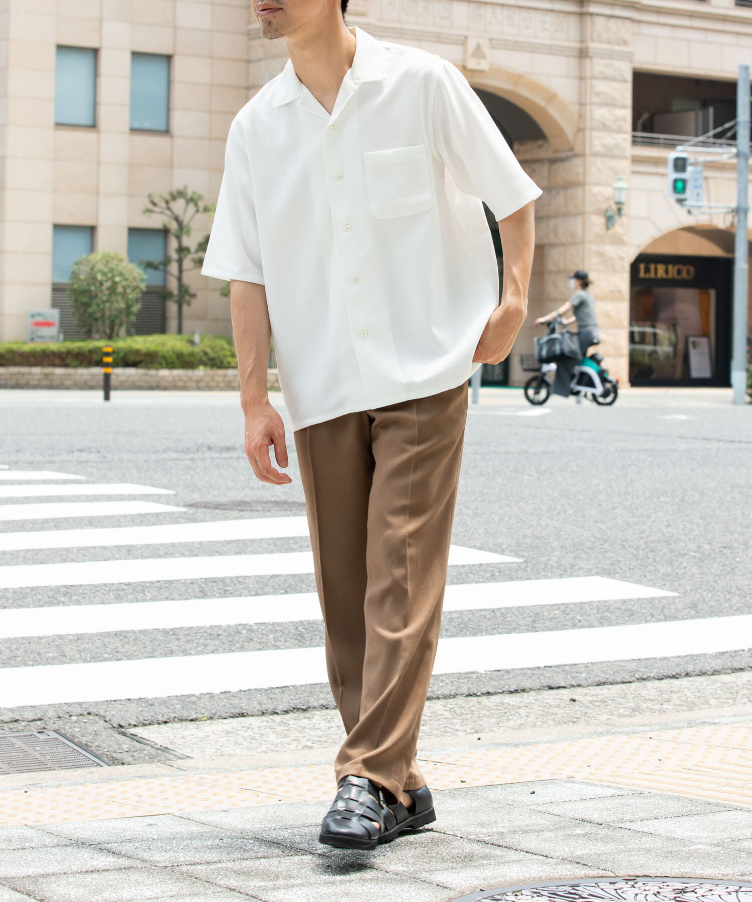 URBAN RESEARCH ROSSO「『WEB限定』『セットアップ対応』パナマ風オープンカラー半袖シャツ」|シャツ・ブラウス|