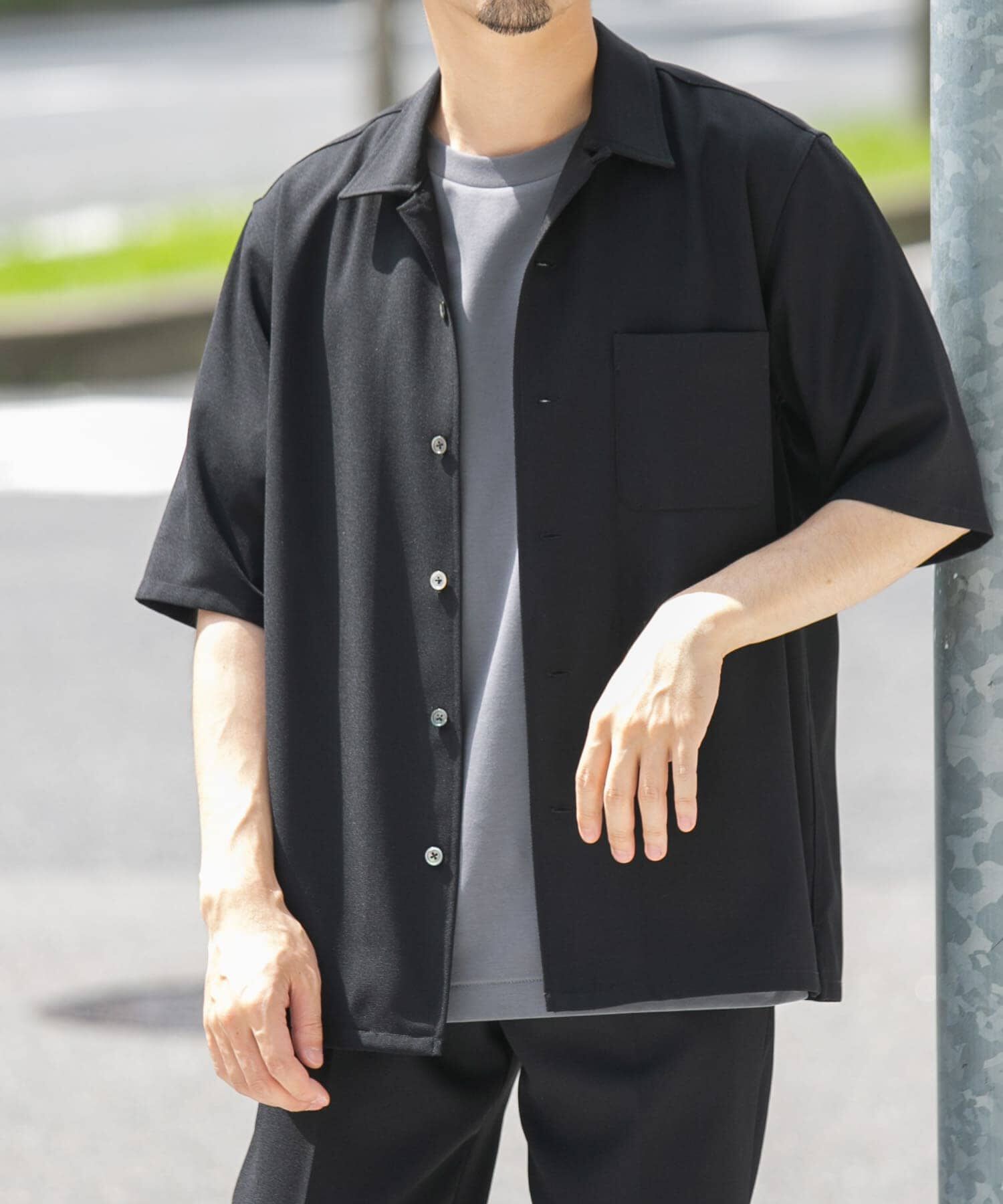 URBAN RESEARCH ROSSO「『WEB限定』『セットアップ対応』パナマ風オープンカラー半袖シャツ」|シャツ・ブラウス|