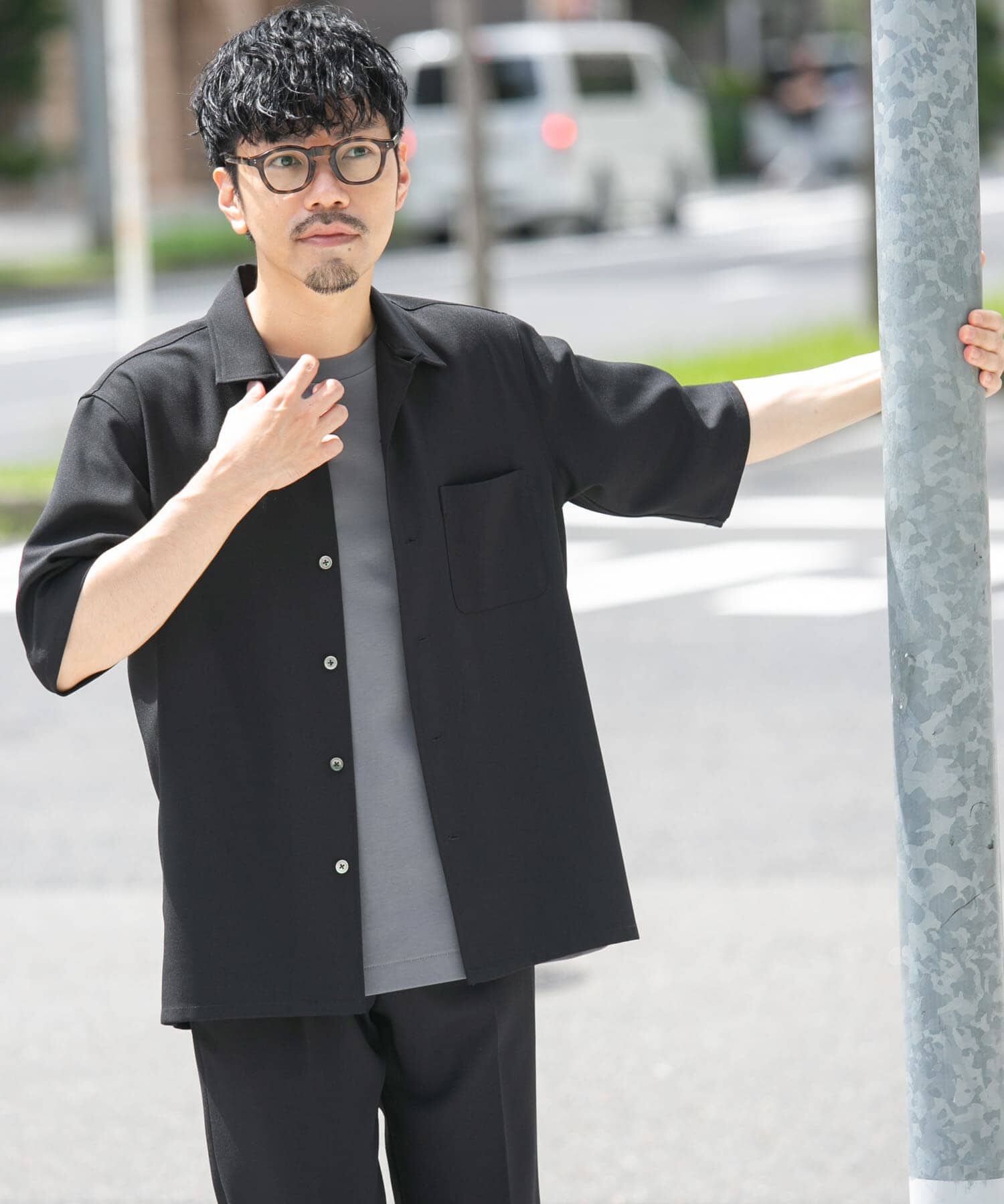 URBAN RESEARCH ROSSO「『WEB限定』『セットアップ対応』パナマ風オープンカラー半袖シャツ」|シャツ・ブラウス|